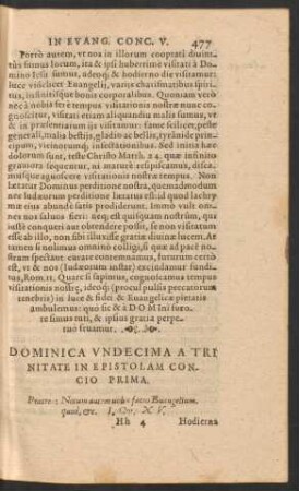 Dominica Undecima A Trinitate ...