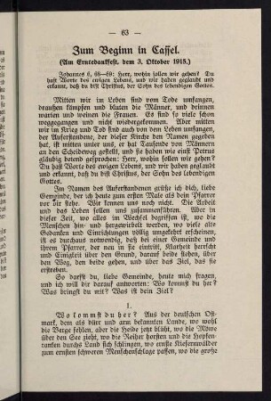 63-77, 9. Zum Beginn in Cassel - 10. Die wahre Freiheit eines Christenmenschen