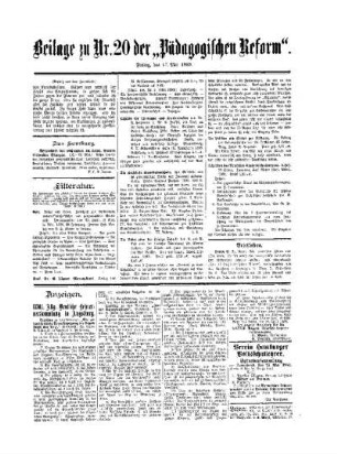 Mitteilungen : Beilage zu No. 20 der Pädagogischen Reform