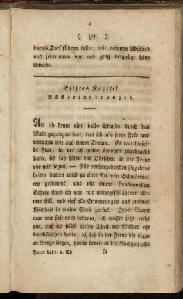 Eilftes Kapitel. Rückerinnerungen.