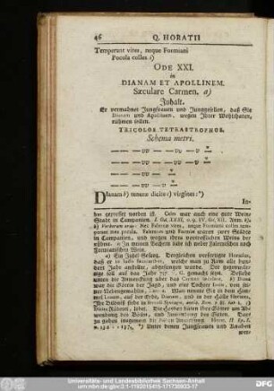 Ode XXI. in Dianam Et Apollinem.
