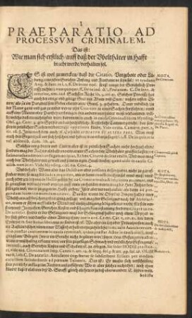 Praeparatio Ad Processum Criminalem.