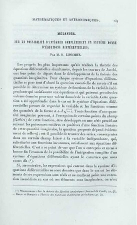 Mélanges.
