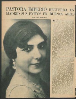 Pastora Imperio recuerda en Madrid sus éxitos en Buenos Aires
