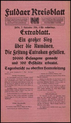 Ausgabe vom Donnerstag, den 07. September 1916.