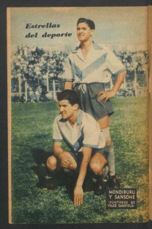 Mendiburu y Sansone (punteros de Vélez Sarsfield) - [Fotografía] : Estrellas del deporte