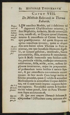 Caput VIII. De Methodo Balneandi in Thermis Fabariis