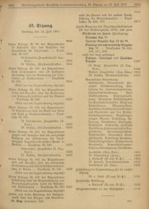 45. Sitzung, Dienstag den 15. Juli 1919