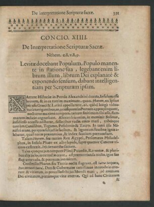 Concio. XIIII. De Interpretatione Scripturae Sacrae.
