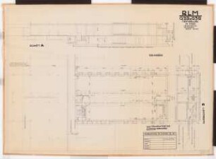 Reichsluftfahrtministerium, Berlin: Teilgrundriss/-schnitt Q2R/Q3R (KG) 1:100