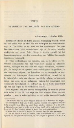 LXVII. De minister van kolonien aan den Koning