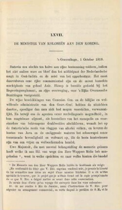 LXVII. De minister van kolonien aan den Koning