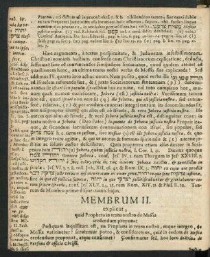 Membrum II. explicat, quid Propheta in textu nostro de Messia credendum proponat.