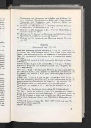 Regesten chronologisch von 1170 - 1518