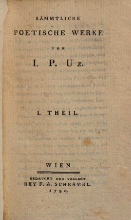 Sämmtliche poetische Werke, 1