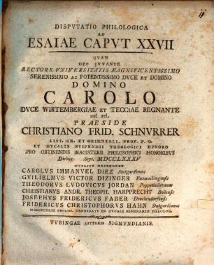 Disp. philol. ad Esaiae caput XXVII