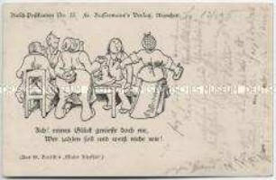 Postkarte mit Motiv von Wilhelm Busch