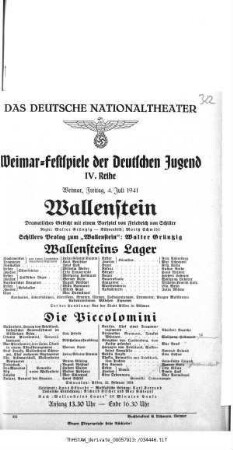 Wallenstein [Wallensteins Lager; Die Piccolomini]