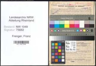 Entnazifizierung Franz Frenger , geb. 15.02.1882 (Rechtsanwalt)