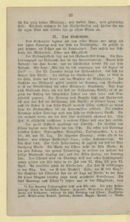 31. Das Kirchenjahr