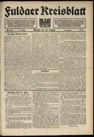 Ausgabe vom Montag, den 30. Januar 1911.