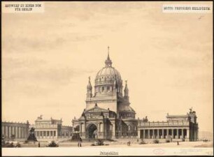 Berliner Dom Schinkelwettbewerb 1884: Perspektivische Ansicht