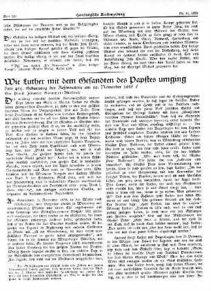 Wie Luther mit dem Gesandten des Papstes umging : zum 455. Geburtstag des Reformators am 10. November 1938