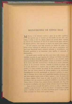 Reflexiones de estos días