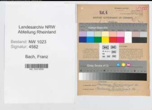 Entnazifizierung Franz Bach , geb. 03.10.1895 (Landesinspektor)