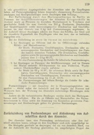 Zurückziehung von Postsendungen und Abänderung von Aufschriften durch den Absender