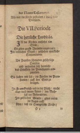 Die VII. Periode. Die herzliche Laodicäa.