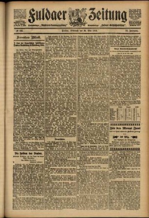 Zweite Ausgabe vom Mittwoch, den 30. Mai 1906.