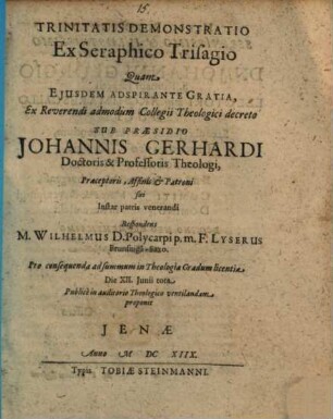 Trinitatis Demonstratio Ex Seraphico Trisagio