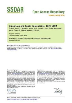 Suicide among Italian adolescents: 1970–2002
