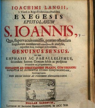 Exegesis epistolarum S. Joannis ...