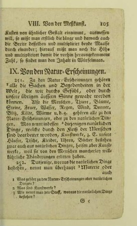 IX. Von den Natur-Erscheinungen