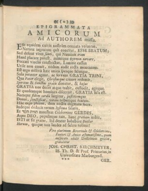 Epigrammata Amicorum Ad Authorem missa
