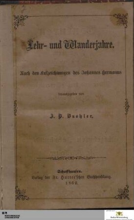 Lehr- und Wanderjahre