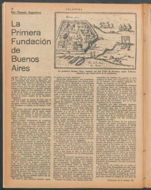 La primera fundación de Buenos Aires : Del pasado argentino