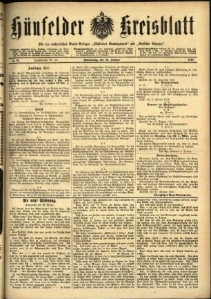Ausgabe vom Donnerstag, den 23. Januar 1913.