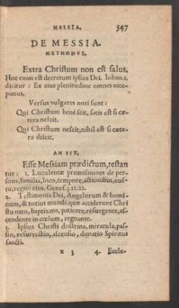 De Messia. Methodus.