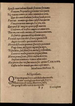 Ad Sponsum.