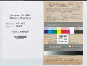 Entnazifizierung Christoph Hahn, geb. 31.12.1887 (Bankangest.)