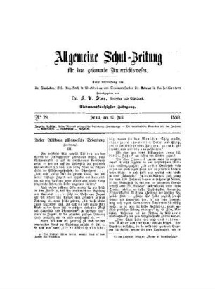 Ueber Milton's pädagogische Bedeutung : (Fortsetzung)