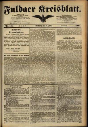 Ausgabe vom Mittwoch, den 16. Juni 1909.