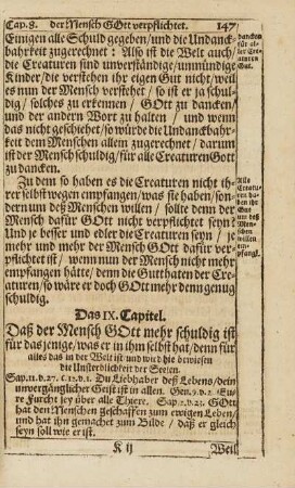 Cap. IX. Daß der Mensch Gott mehr schuldig ist für das jenige, ...