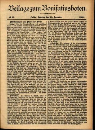 Zweite Ausgabe vom Sonntag, den 22. Dezember 1901.