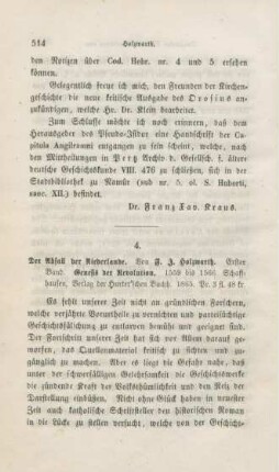 514-523 [Rezension] Holzwarth, Franz J., Der Abfall der Niederlande