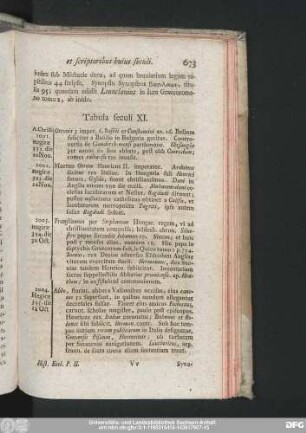 Tabula seculi XI.