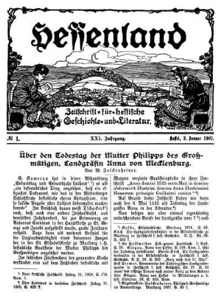 No. 1, 3. Januar 1907